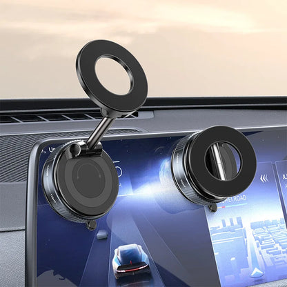 Magnetic Car Phone Holder – 360° Rotating with Suction Cup