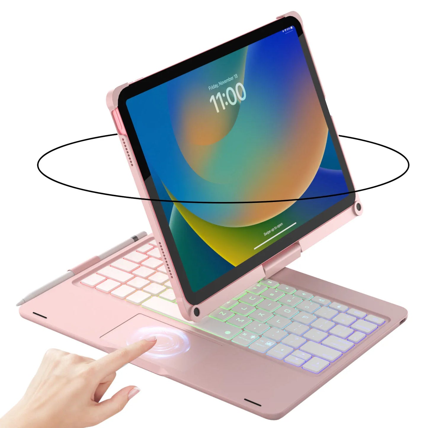 iPad 10th Gen Keyboard Case with Trackpad & 360° Rotation