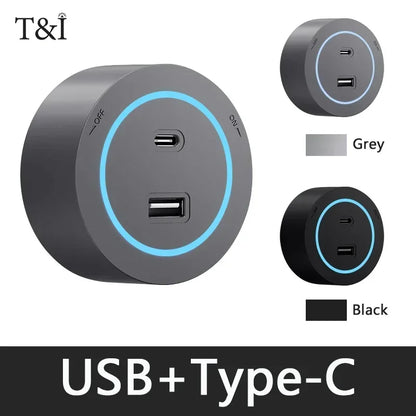 Movable Socket Power Rail – EU/US/UK Plug with USB-C