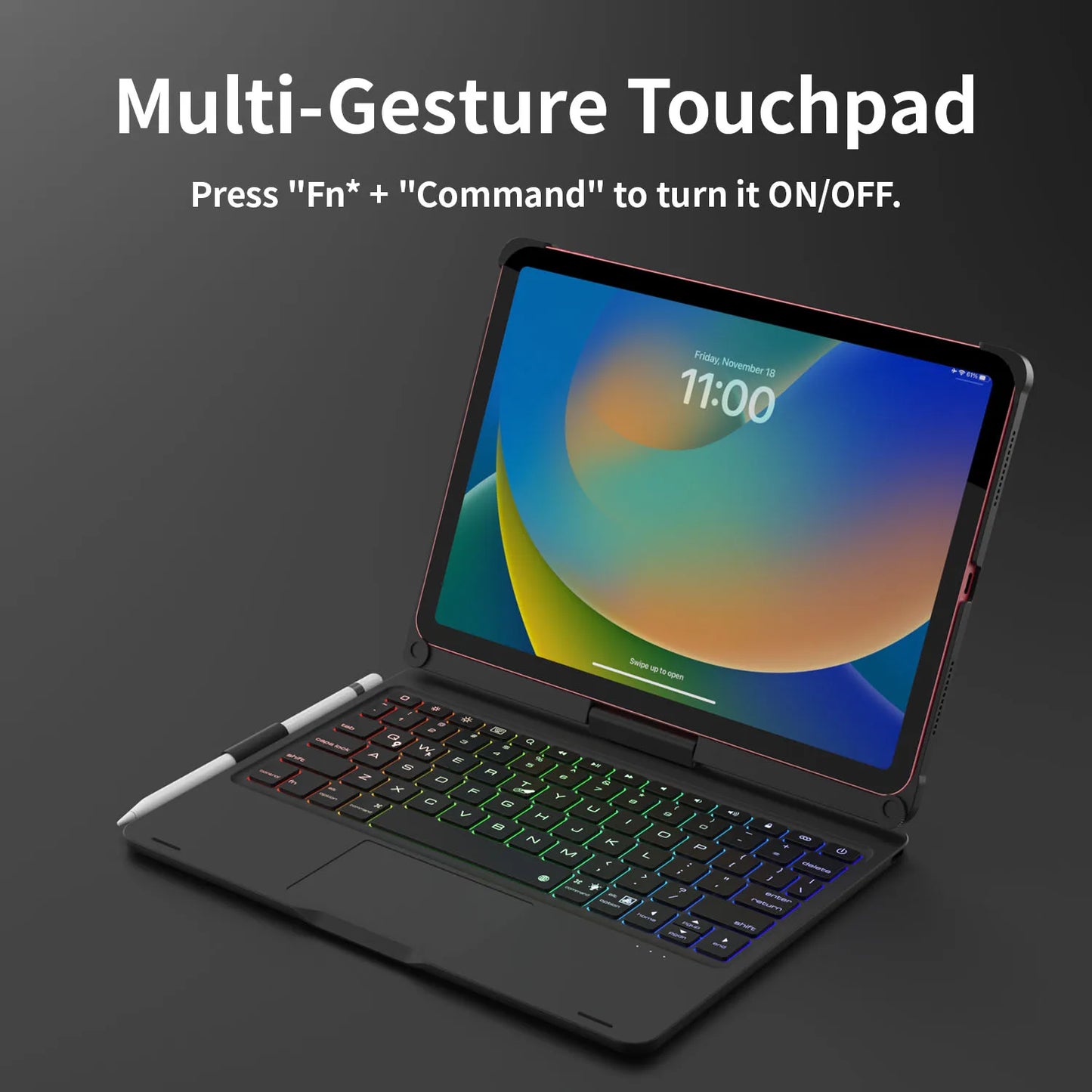 iPad 10th Gen Keyboard Case with Trackpad & 360° Rotation