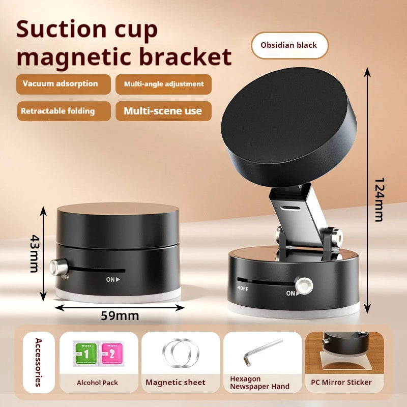 Magnetic Car Phone Holder – 360° Rotating with Suction Cup
