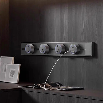 Movable Socket Power Rail – EU/US/UK Plug with USB-C