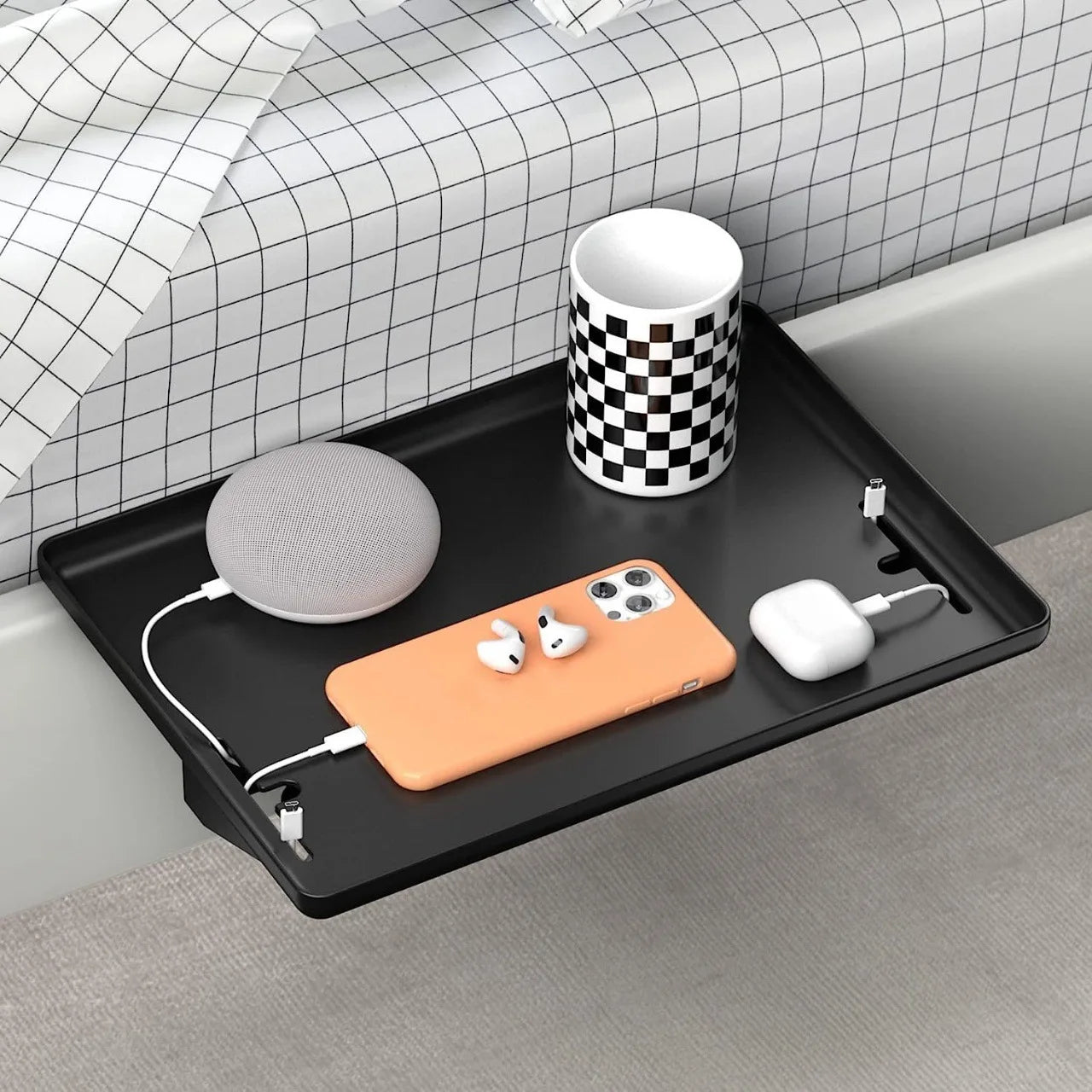 1 Bedside Shelf – Clip-On Storage Tray for Bed, Dorm, or Home