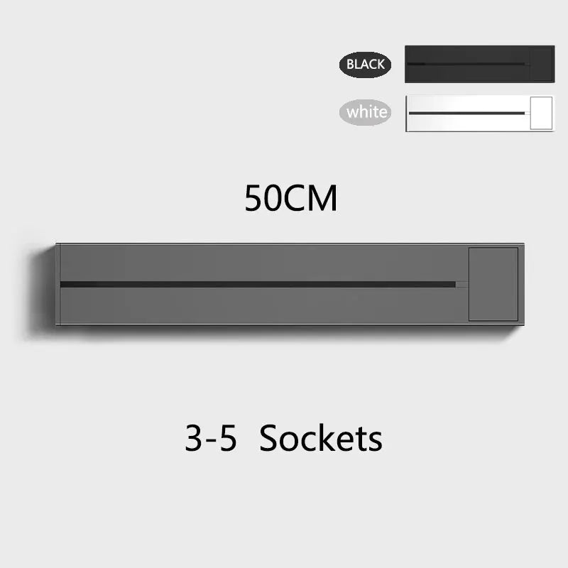 Movable Socket Power Rail – EU/US/UK Plug with USB-C