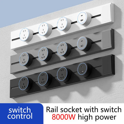 Movable Socket Power Rail – EU/US/UK Plug with USB-C